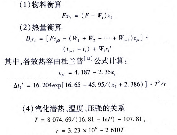 不同多效蒸發器廠商的沸點升高的計算方法有很多種